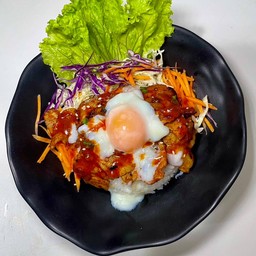 ข้าวหน้าหมูสไลด์ญี่ปุ่น ไข่ออนเซ็น