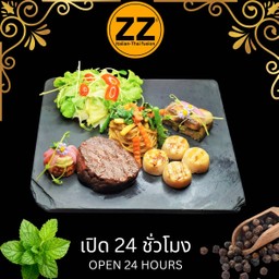 1507 สเต็กสันใน+หอยเชลล์ย่างทานกับสปาเก็ตตี้ขี้เมา