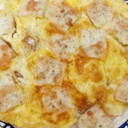 ข้าวไข่เจียวหมูสับ+หมูยอ+ซอสเกาหลี (ไข่1ฟอง)