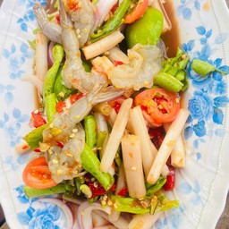 ตำไหลบัวกุ้งสด