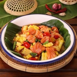 ตำแซลมอนข้าวโพดหวาน