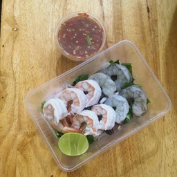 ยำกุ้งสด+กุ้งสะดุ้ง