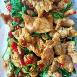 Rice Topped With Stir-Fried Pork And Basil