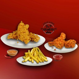 [เซตสุดฮิต] ปีกบนไก่วิงซ์แซ่บ 3 ชิ้น + เนื้อสันในไก่ทอด 3 ชิ้น + มันฝรั่งแท่งทอด(เฟรนช์ฟรายส์) 100 กรัม