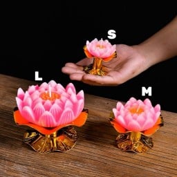 เทียนดอกบัว 1 คู่ ไซส์ S