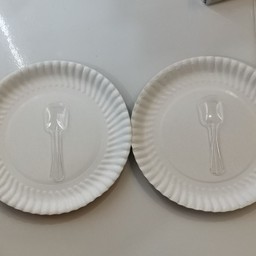 จานกระดาษ+ช้อน 2ชุด