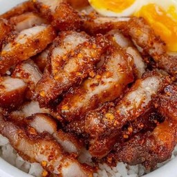 ข้าวคอหมูย่าง+น้ำจิ้มแจ่ว