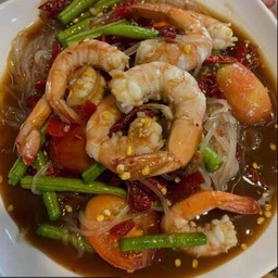 ตำเส้นเล็กกุ้งลวก