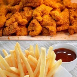 ข้าวไก่เขย่า + เฟรนช์ฟรายส์ M