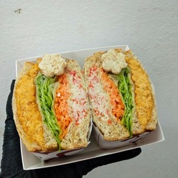 แซนวิชปูอัด+หมูหยอง