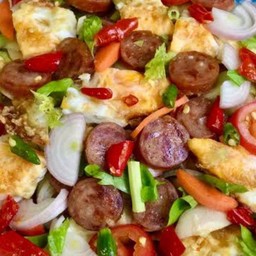 ยำไข่ดาว+กุนเชียง