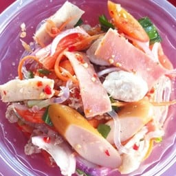 ยำเส้นแก้วรวมมิตรไม่มีทะเล