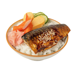 ข้าวหน้าปลาซาบะย่างซีอิ้ว