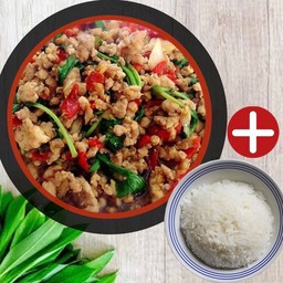 ข้าวราดกระเพราหมูสับ