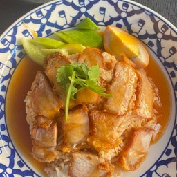 ข้าวหมูแดง+หมูกรอบ