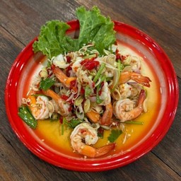 ยำตะไคร้กุ้งสด