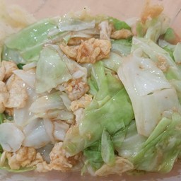 กะหล่ำผัดไข่ กับข้าว