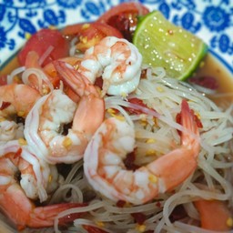 ตำเส้นเล็ก กุ้งสุก