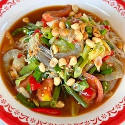 ตำซั่วข้าวปุ้นกุ้งสด