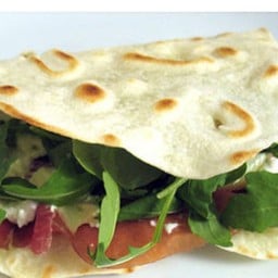 Pizza Dough   sandwich, Piadina  or Sourdough  (ALL HOME MADE)  Rocket Parma ham and mozzarella