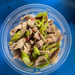 ผัดพริกอ่อนหมูชิ้น