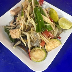 ตำปูปลาร้ากุ้งสดหมูยอ