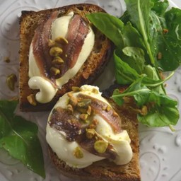 Pizza Dough   sandwich, Piadina  or Sourdough  (ALL HOME MADE)  Buratta and Anchiovies