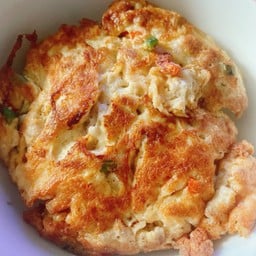 ข้าวไข่เจียวผักสามสี