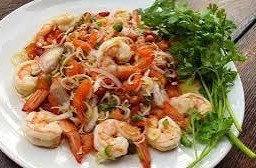 ยำตะไคร้กุ้งสด