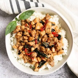 Chicken fried Basil with Rice