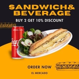 Vegetarian Sandwich & Beverage