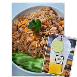 เซ็ตข้าวผัดหมูสับ+เครื่องดื่ม1แก้ว