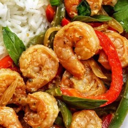 Prawn fried Basil with Rice