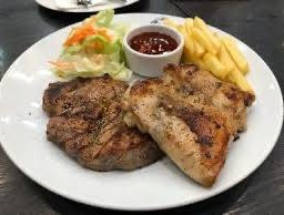 สเต็กชุดคอมโบ หมู+หมู