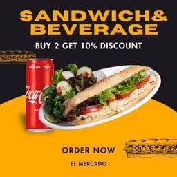 Organic Chicken Sandwich & Beverage