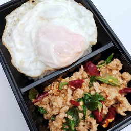 ข้าวกระเพราไก่สับ+ไข่ดาว