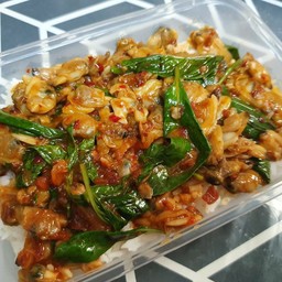 เนื้อหอยลายผัดพริกเผาเป็นกับข้าว (ไม่มีข้าว)