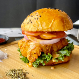 +เบอร์เกอร์ไก่กรอบซอสเผ็ด