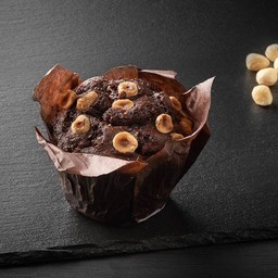 Dark chocolate hazelnut muffin