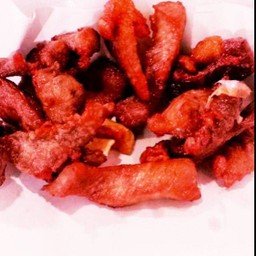 หมูทอดกระเทียมราดข้าว