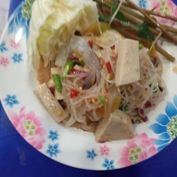 ส้มตำปูปลาร้ากุ้งสดเส้นเล็ก