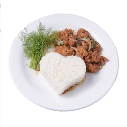 ข้าวลาบไก่ทอด