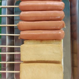 ไส้กรอกหนังกรอบ 5 ไม้+ปลาแผ่น 5 ไม้