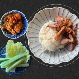 ข้าวหมูทอด x ชุดพริกอ่อง(ผักสด)