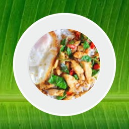 กะเพราหมูชิ้น