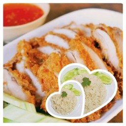 ไก่ทอดสับ+ข้าวมัน2จาน