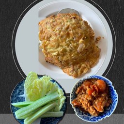 ข้าวไข่เจียว x ชุดพริกอ่อง(ผักสด)