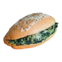 ขนมปังเกลือผักโขมอบชีส