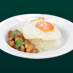 ข้าว+ไก่กระเทียม+ไข่ดาว