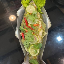 ปลากะพงนึ่งมะนาว